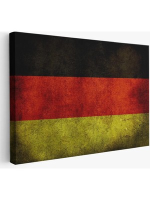 Beta Moda Hub Almanya Bayrağı Rustik Kanvas Tablo, Ev ve Ofis Dekoru Tablo-