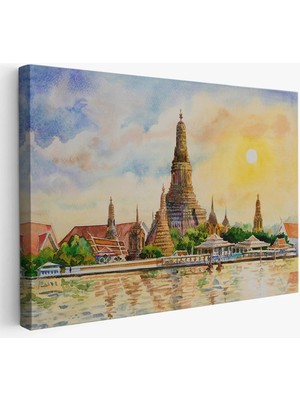 Beta Moda Hub Wat Arun Tapınağı Tayland Bangkok Dekoratif Kanvas Tablo-