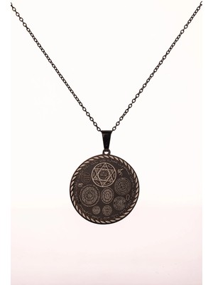 Beta Moda Hub Siyah Renk Titanyum Kaplama Çelik Kolye Paslanmaz Zincir Kararmaz, Paslanmaz Dayanıklı