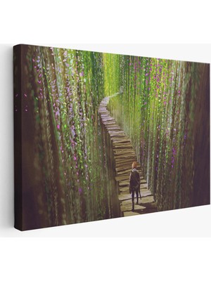 Beta Moda Hub Sarmaşıklar Içinde Yürüyen Şavaşçı Dekoratif Kanvas Duvar Tablosu-