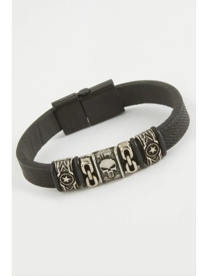 Aesco Kuru Kafa Kaliteli Mıknatıslı Suni Deri Bileklik