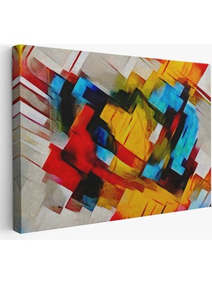 Beta Moda Hub Picasso Tarzında Soyut Yağlıboya Görünüm Dekoratif Kanvas Duvar Tablosu-