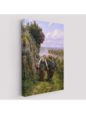 Beta Moda Hub Dere Kenarındaki Köylü Kızları Duvar Tablosu-