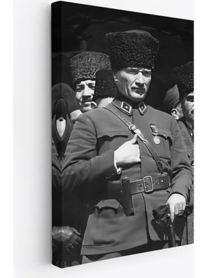 Beta Moda Hub Atatürk Portre Tablosu Mustafa Kemal Atatürk Dikdörtgen Dekoratif Kanvas Tablo-Ey-