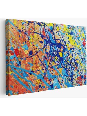 Beta Moda Hub Soyut Sanatsal Yağlıboya Görünüm Dekoratif Kanvas Duvar Tablosu-