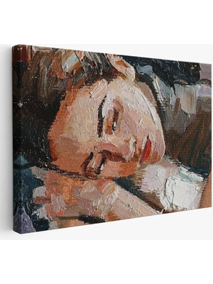 Beta Moda Hub Uyuyan Güzel Kadın Yağlıboya Görünümlü Duvar Tablosu-