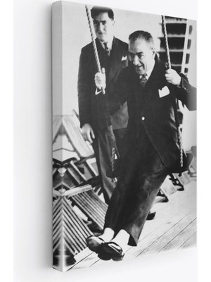 Beta Moda Hub Atatürk Portre Tablosu Mustafa Kemal Atatürk Dikdörtgen Dekoratif Kanvas Tablo-Fü-