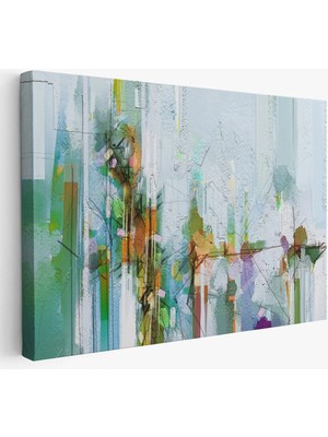 Beta Moda Hub Modern Soyut Tarz Çiçekler Yağlıboya Görünüm Dekoratif Kanvas Duvar Tablosu-