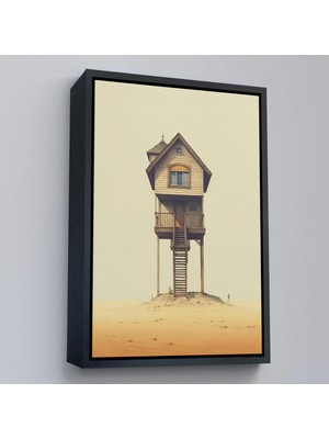 Beta Moda Hub Ahşap Çerçeveli Hiçliğin Ortasındaki Nöbet Kulesi Tablo-