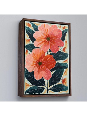 Beta Moda Hub Ahşap Çerçeveli Şakayık Çiçekleri Tablo-