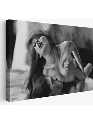 Beta Moda Hub Aşk Çifti Dekoratif Siyah-Beyaz Duvar Tablosu-