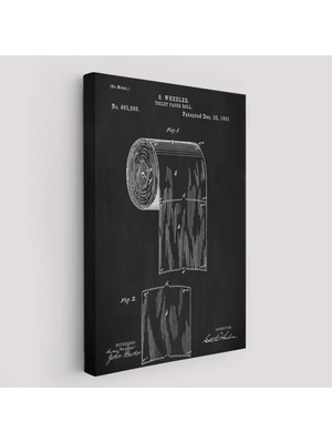 Beta Moda Hub Tuvalet Kağıdı Rulosu Patent Kanvas Tablo-