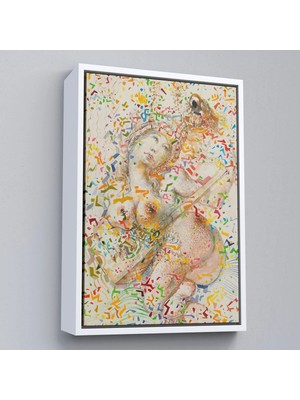 Beta Moda Hub Ahşap Çerçeveli Salvador Dali - Joueuse De Mandole Tablo-