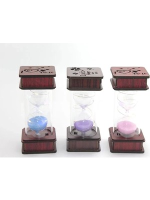 Mdk Ahşap Ledli Kumsaati - 17X8 cm Dekoratif Işıklı Nostaljik Zaman Ölçer