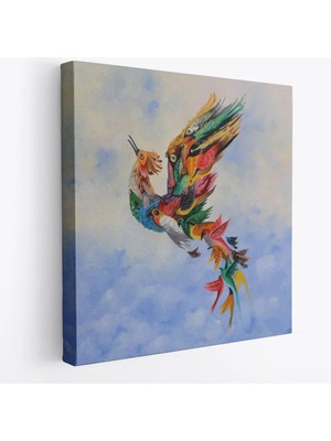 Beta Moda Hub Renkli Simurg Kuşu Anka Kuşu Kanvas Tablo-