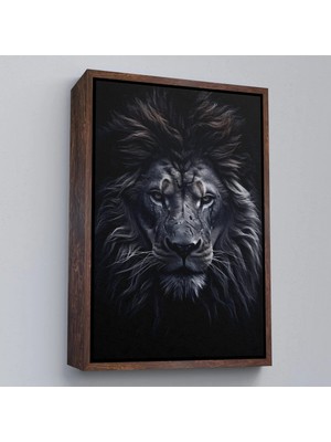 Beta Moda Hub Ahşap Çerçeveli Yaralı Aslan Tablosu-