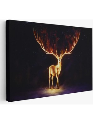 Beta Moda Hub Sürreal Sarı Geyik Tablosu-