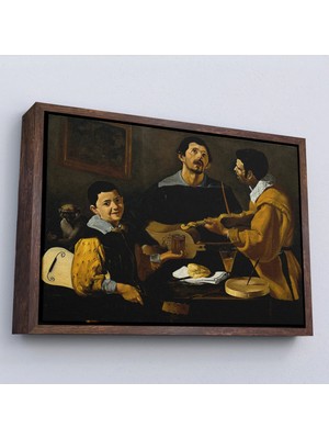 Beta Moda Hub Ahşap Çerçeveli Diego Velazquez - Üç Müzisyen Tablo - Three Musicians-