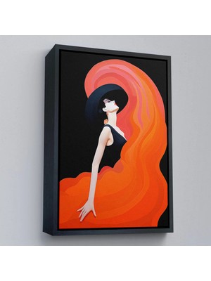 Beta Moda Hub Ahşap Çerçeveli Güzel Soyut Kadın Tablo-