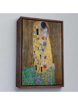 Beta Moda Hub Ahşap Çerçeveli Gustav Klimt'in Öpücüğü Tablo - The Kiss By Gustav Klimt-