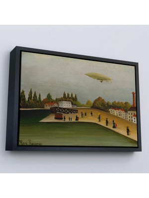 Beta Moda Hub Ahşap Çerçeveli Henri Rousseau -Tokyo Japonya Quai D'ıvry Tablo-