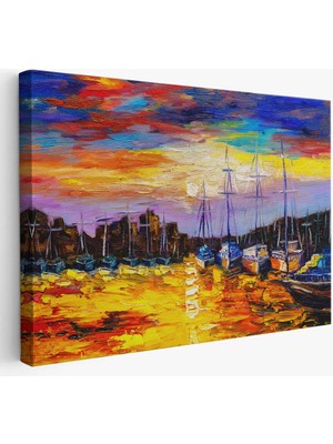 Beta Moda Hub Balıkçı Köyü Kanvas Duvar Tablosu-