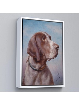 Beta Moda Hub Ahşap Çerçeveli Carl Reichert Köpek Portre Tablo-