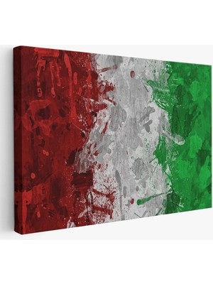 Beta Moda Hub Italya Bayrağı Kanvas Duvar Tablo, Ev ve Ofis Dekoru, Spor Kulübü, Bar Dekoru-