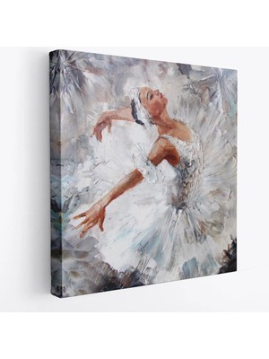 Beta Moda Hub Balerin Kız Yağlıboya Görünüm Dekoratif Kanvas Duvar Tablosu-