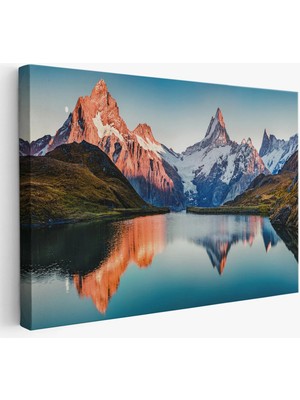 Beta Moda Hub Bachalpsee Gölü ve Isviçre Alpleri Dekoratif Kanvas Duvar Tablosu-