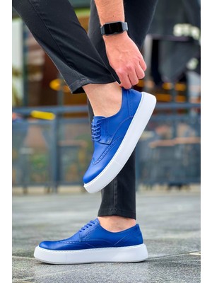 Roof Atelier Erkek Mavi Desenli Bağcıklı Casual Günlük Ayakkabı - 149 - Cbt Changer Over