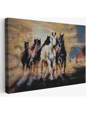 Beta Moda Hub Koşan Atlar Dekoratif Duvar Tablosu-