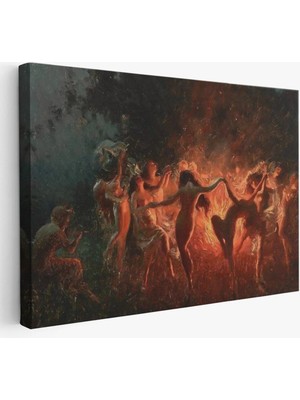 Beta Moda Hub Şabat Ayinin De Ateş Etrafında Dans Eden Kadınlar Tablosu - Fire Dance-