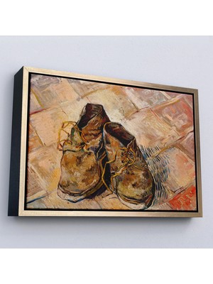 Beta Moda Hub Ahşap Çerçeveli Vincent Van Gogh - Ayakkabılar Tablo - Shoes-