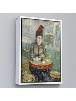 Beta Moda Hub Ahşap Çerçeveli Vincent Van Gogh - Kafede - Le Tambourin'deki Agostina Segatori Tablo-