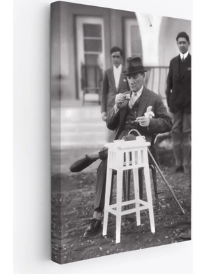 Beta Moda Hub Atatürk Portre Tablosu Mustafa Kemal Atatürk Dikdörtgen Dekoratif Kanvas Tablo-Ez-