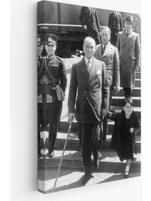 Beta Moda Hub Atatürk Portre Tablosu Mustafa Kemal Atatürk Dikdörtgen Dekoratif Kanvas Tablo-Fı-