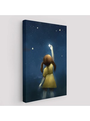 Beta Moda Hub Yıldıza Ulaşan Kız Çocoğu Duvar Tablosu-