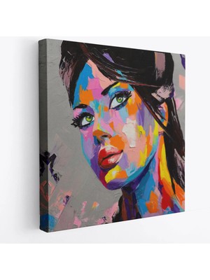 Beta Moda Hub Güzel Kadın Yağlıboya Görünüm Dekoratif Kanvas Duvar Tablosu-