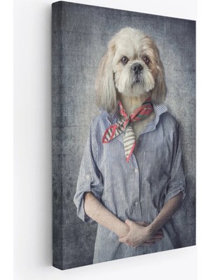 Beta Moda Hub Köpek Kafalı Insan Kanvas Tablo-