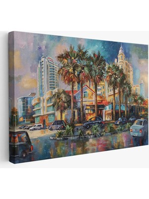 Beta Moda Hub Yağmurdan Sonra Sevilen Sochi Şehrinin Mimari Manzara Kanvas Duvar Tablosu-