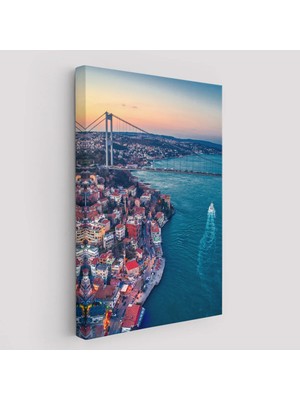 Beta Moda Hub Boğaziçi Kuş Bakışı Dekoratif Kanvas Tablo-