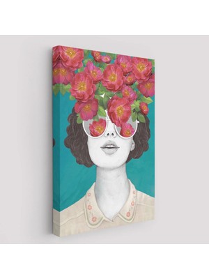 Beta Moda Hub Çiçekler Saçan Optimist Kadın Tablosu-
