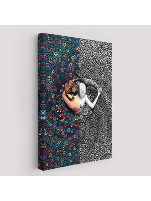 Beta Moda Hub Çiçekler Içindeki Sevgililer Tablosu-