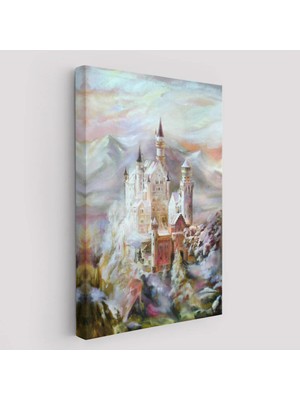 Beta Moda Hub Dağların Arasındaki Şato Kanvas Tablo-