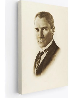 Beta Moda Hub Atatürk Portre Tablosu Mustafa Kemal Atatürk Dikdörtgen Dekoratif Kanvas Tablo-Cı-