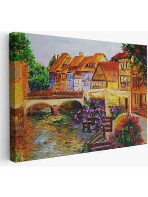 Beta Moda Hub Venedik Italya Yağlıboya Görünüm Dekoratif Kanvas Duvar Tablosu-