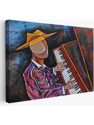 Beta Moda Hub Piyano Çalan Sürreal Adam Duvar Tablosu-