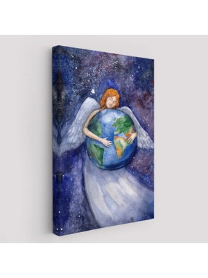 Beta Moda Hub Dünyayı Kucaklayan Melek Duvar Tablosu-