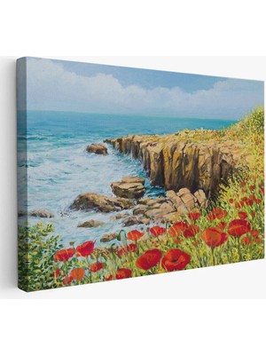 Beta Moda Hub Deniz Manzaralı Dekoratif Kanvas Duvar Tablosu-